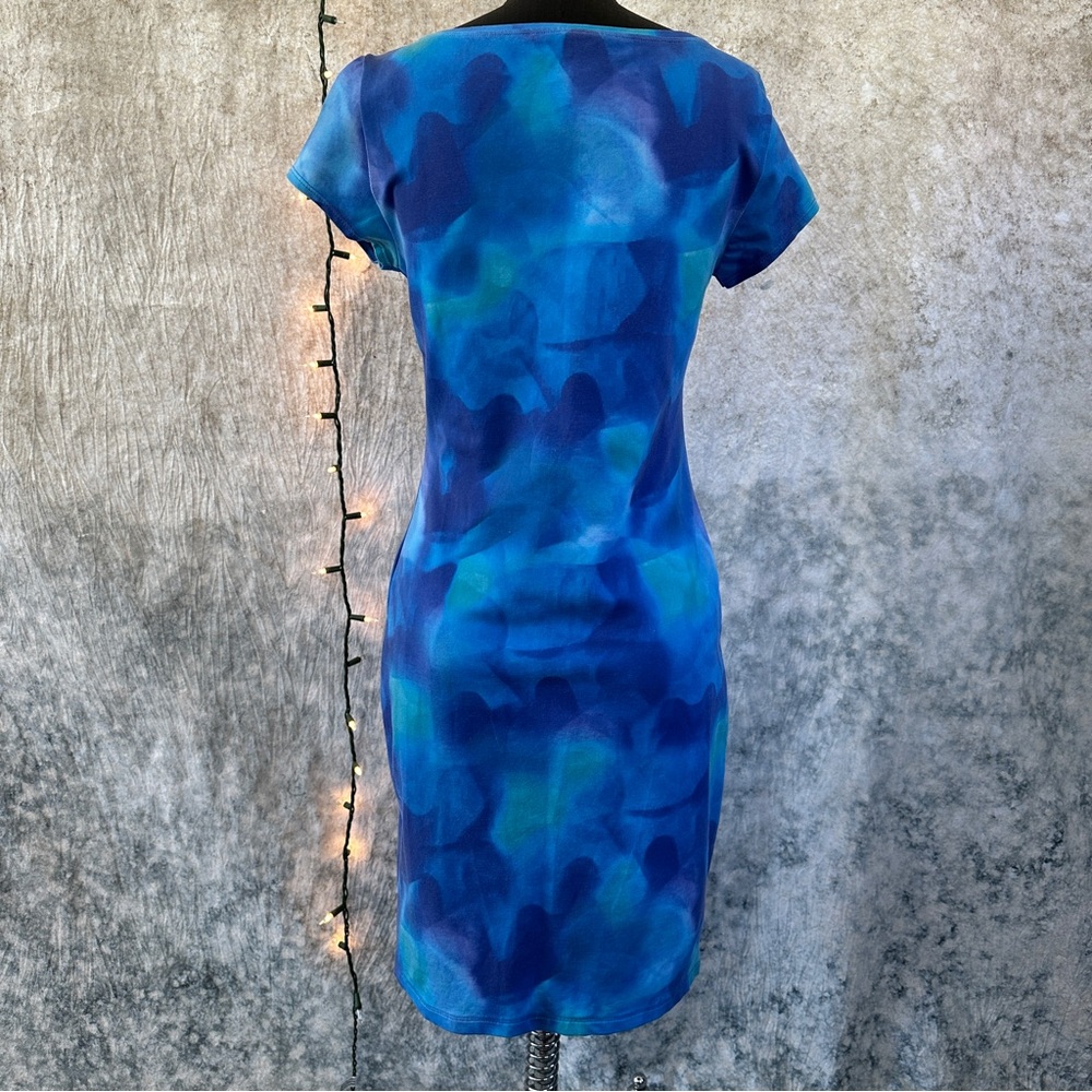 Elie Tahari Blue and Teal pencil Dress size P - Picture 5 of 8